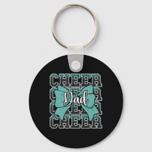 Cheer Dad Daddy Bow Sport Cheerleader Cheerleading Key Ring
