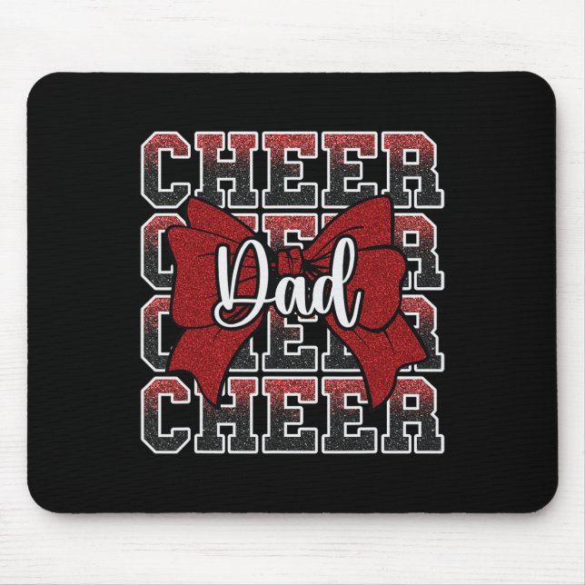 Cheer Dad Daddy Bow Sport Cheerleader Cheerleading Mouse Mat (Front)