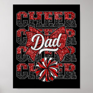 Cheer Dad Daddy Bow Sport Cheerleader Cheerleading Poster