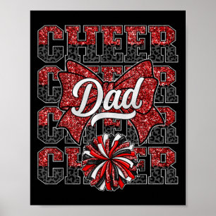 Cheer Dad Daddy Bow Sport Cheerleader Cheerleading Poster
