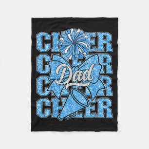Cheer Dad Daddy Bow Srt Cheerleader Cheerleading B Fleece Blanket