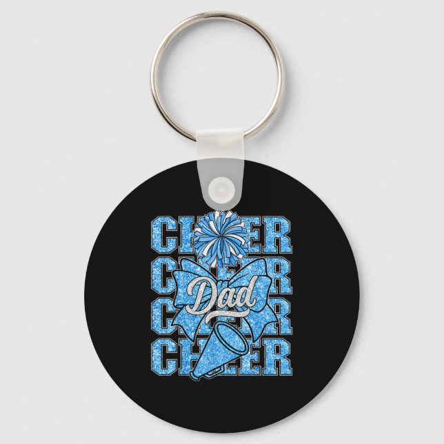 Cheer Dad Daddy Bow Srt Cheerleader Cheerleading B Key Ring (Front)