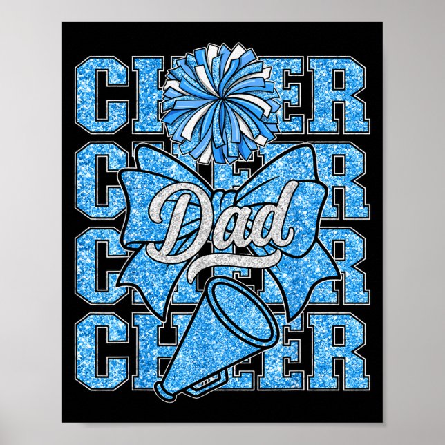 Cheer Dad Daddy Bow Srt Cheerleader Cheerleading B Poster (Front)