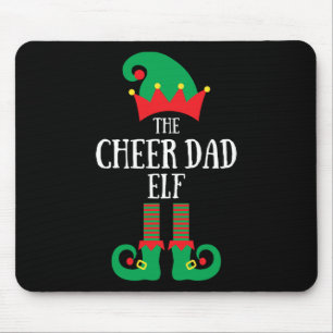 Cheer Dad Elf Christmas Cheerleading Matching Fami Mouse Mat