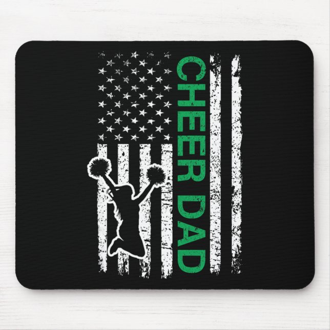 Cheer Dad Flag Green Cheerleading  Mouse Mat (Front)