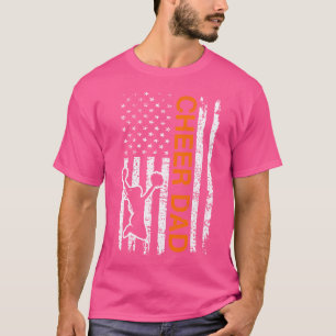 Cheer Dad Flag Orange Cheerleading T-Shirt