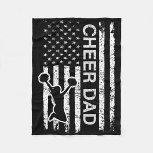 Cheer Dad Flag Royal Blue Cheerleading Fleece Blanket