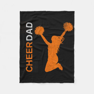 Cheer Dad Orange Cheerleading _1  Fleece Blanket