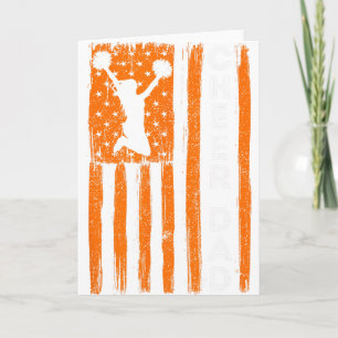Cheer Dad Orange Cheerleading Flag  Card