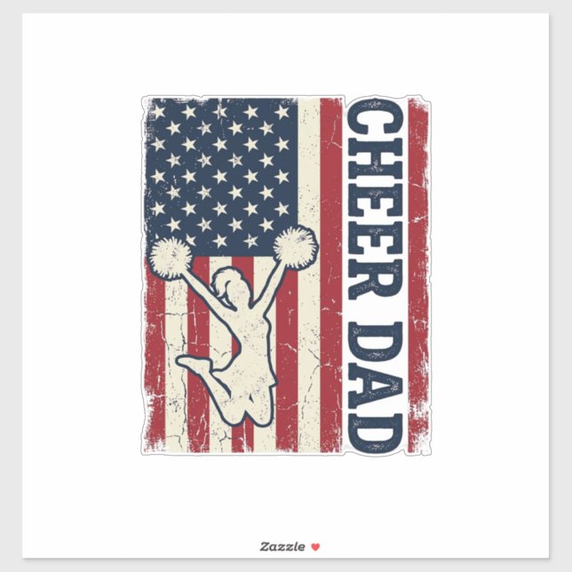 Cheer Dad Patriotic American Flag Vector Shirt Des (Sheet)