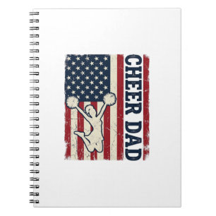 Cheer Dad Patriotic American Flag Vector Shirt Des Notebook
