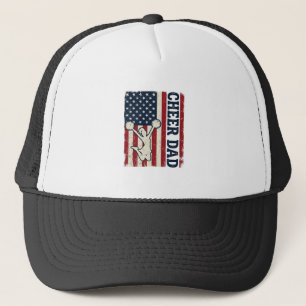 Cheer Dad Patriotic American Flag Vector Shirt Des Trucker Hat