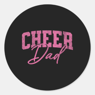 Cheer Dad Pink Cheerleading _3 Classic Round Sticker