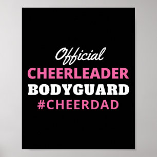 Cheer Dad Pink Official Cheerleading Bodyguard Poster