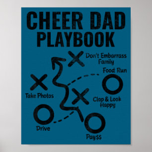 Cheer dad playbook funny proud cheerleading menChe Poster