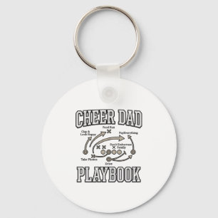 Cheer Dad Playbook Vintage Vector Shirt Design_1 Key Ring
