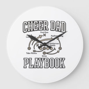Cheer Dad Playbook Vintage Vector Shirt Design_1 Large Clock