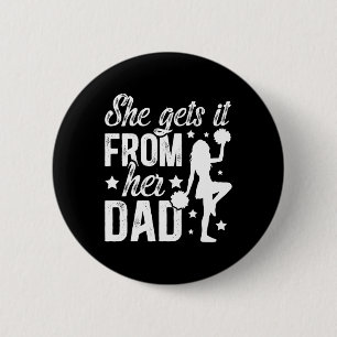 Cheer Dad Proud Dad Of A Cheerleader Father 6 Cm Round Badge