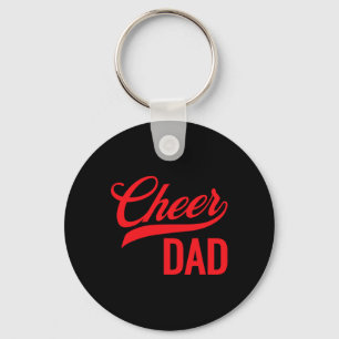 Cheer Dad Red And White Cheerleading Matching Pare Key Ring