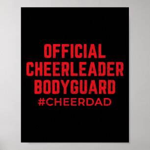 Cheer Dad Red Bodyguard Cheerleading Poster