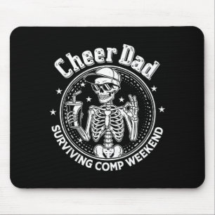 Cheer dad surviving comp weekend skeleton coffee mouse mat