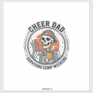 Cheer Dad Surviving Comp Weekend Skeleton Shirt_1