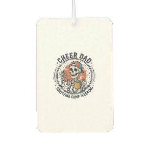 Cheer Dad Surviving Comp Weekend Skeleton Shirt_1 Car Air Freshener