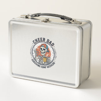 Cheer Dad Surviving Comp Weekend Skeleton Shirt_1 Metal Lunch Box