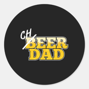 Cheer Dad T Shirt Father's Day Beer Cheerleading G Classic Round Sticker