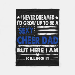 Cheer Dad Us Flag Cheerleading Cheerleader Father  Fleece Blanket