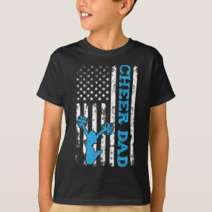 Cheer Dad Usa American Flag Cheerleader Dad Distre T-Shirt
