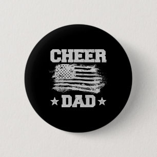 Cheer Dad Vintage American Flag Father Cheerleader 6 Cm Round Badge