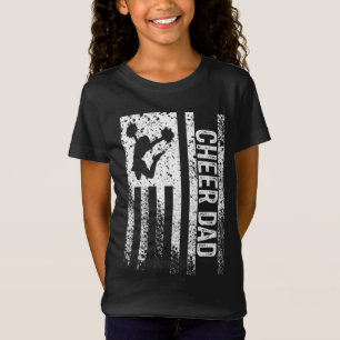 Cheer Dad Vintage American Flag Father Cheerleader T-Shirt