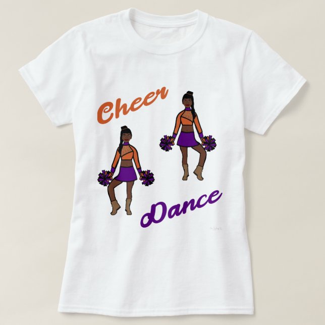 Cheer/ Dance T-Shirt  Purple Orange ) (Design Front)