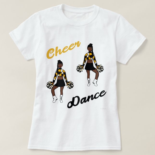 Cheer/ Dance T-Shirt (Yellow Camo) (Design Front)