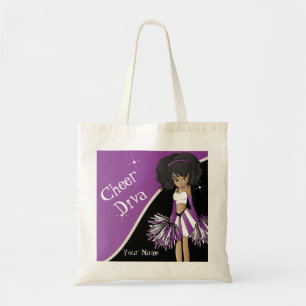 Cheer Diva Purple Cheerleader Girl Tote Bag
