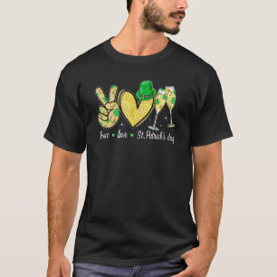 Cheer Drinking Peace Love St Patrick's Day Irish S T-Shirt