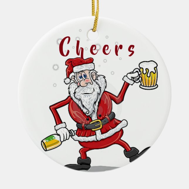 **CHEER-FILLED SANTA** CHRISTMAS ORNAMENT (Front)