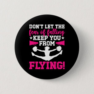 Cheer Flyer Cheerleader Flyer Proud Cheerleading F 6 Cm Round Badge