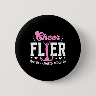 Cheer Flyer Fearless Flawless Fierce Cheerleading 6 Cm Round Badge