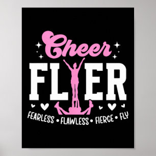 Cheer Flyer Fearless Flawless Fierce Cheerleading Poster