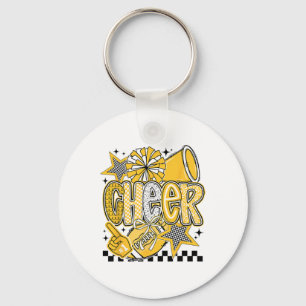 Cheer Footll Cheerleading Cheerleader Yellow Women Key Ring