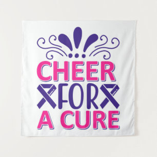 Cheer For A Cure Pink and Purple  Tapestry