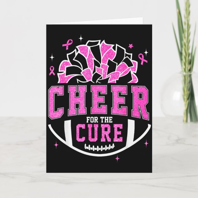 Cheer For The Breast Cancer Awareness Cheerleader  Card (Front)