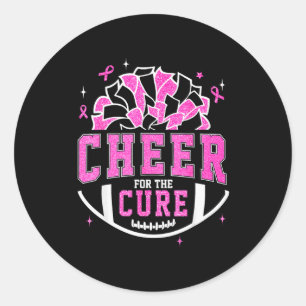 Cheer For The Breast Cancer Awareness Cheerleader  Classic Round Sticker