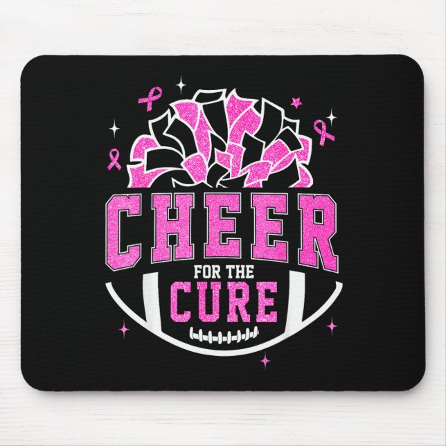 Cheer For The Breast Cancer Awareness Cheerleader  Mouse Mat (Front)