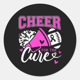 Cheer For The Cure Breast Cancer Awareness Cheerle Classic Round Sticker