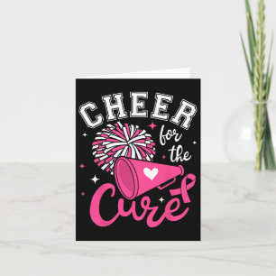 Cheer For The Cure Cute Cheerleader Pink Ribbon Po Card