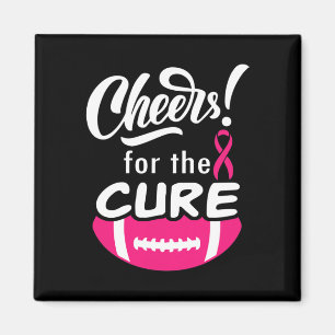Cheer For The Cure Football Breast Cancer Awarenes Magnet