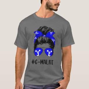 Cheer G-Ma Life Messy Bun Hair Cheerleading Grandm T-Shirt